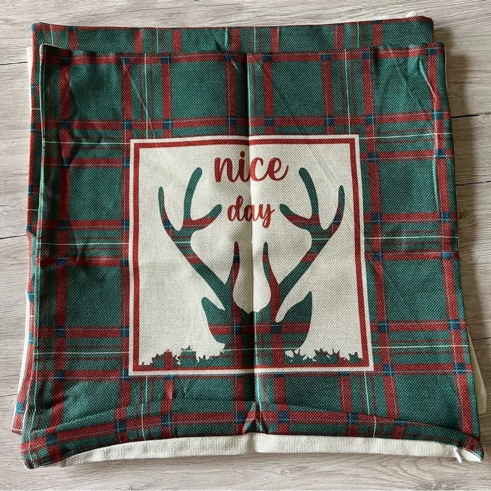 Set of 4 (Different) Christmas Pillow Covers 18 x 18